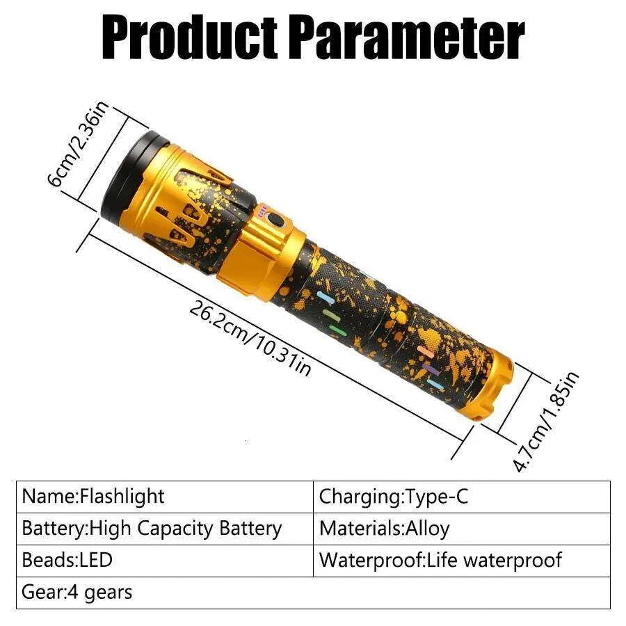 185-63 High Power Rechargeable Zoom Flashlight with Ignition Function