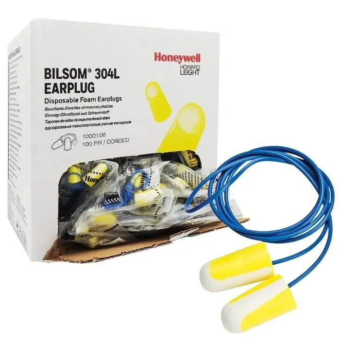 Honeywell Bilsom 304L Corded Foam Earplugs | سدادات أذن هانيويل بيلسوم 304L فوم بكورد