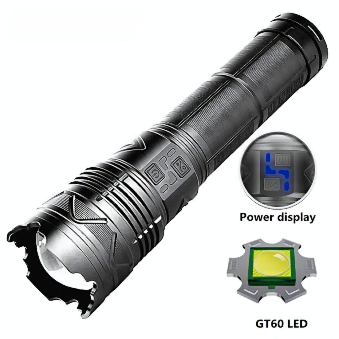 GT60 Telescopic Zoom Super Bright Aluminum Flashlight