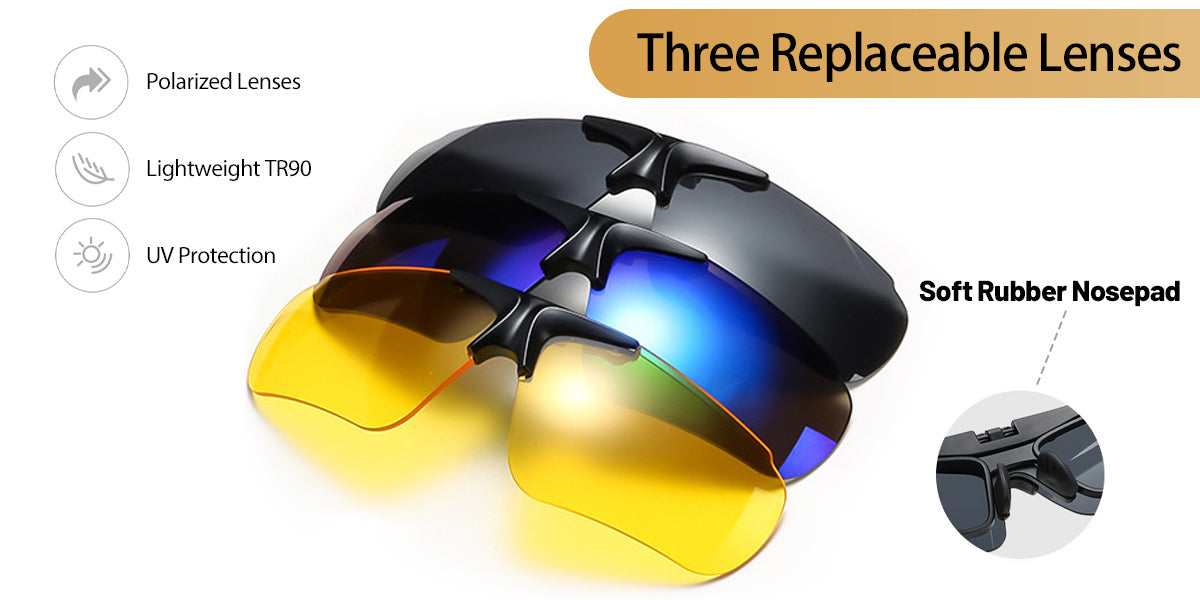 Protective Safety Glasses with Interchangeable Lenses – UV Protection