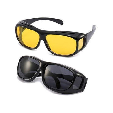 HD Vision Day & Night Driving Glasses - Wraparound Fit-Over Sunglasses