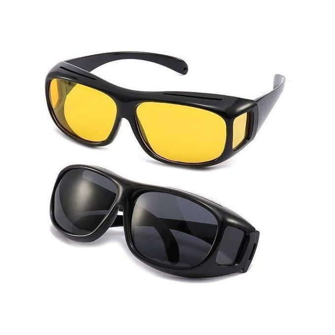 HD Vision Day & Night Driving Glasses - Wraparound Fit-Over Sunglasses