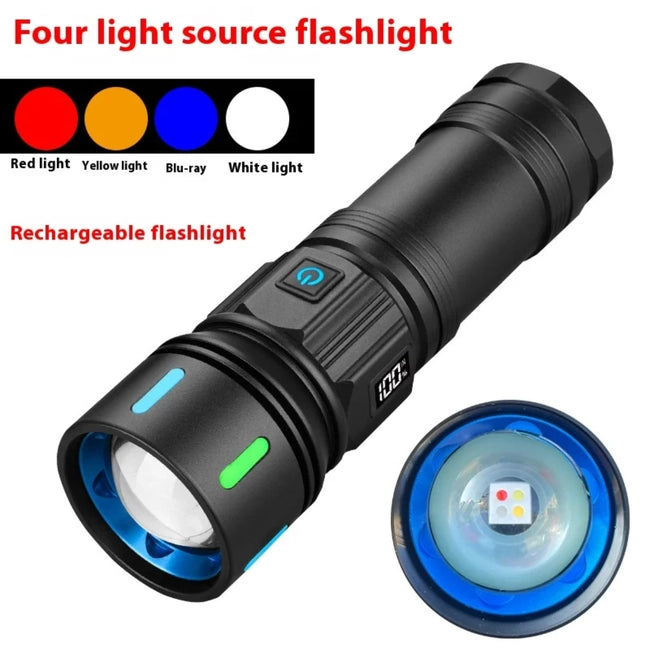 Long Range Rechargeable Laser Led - Multifunctional Flashlight