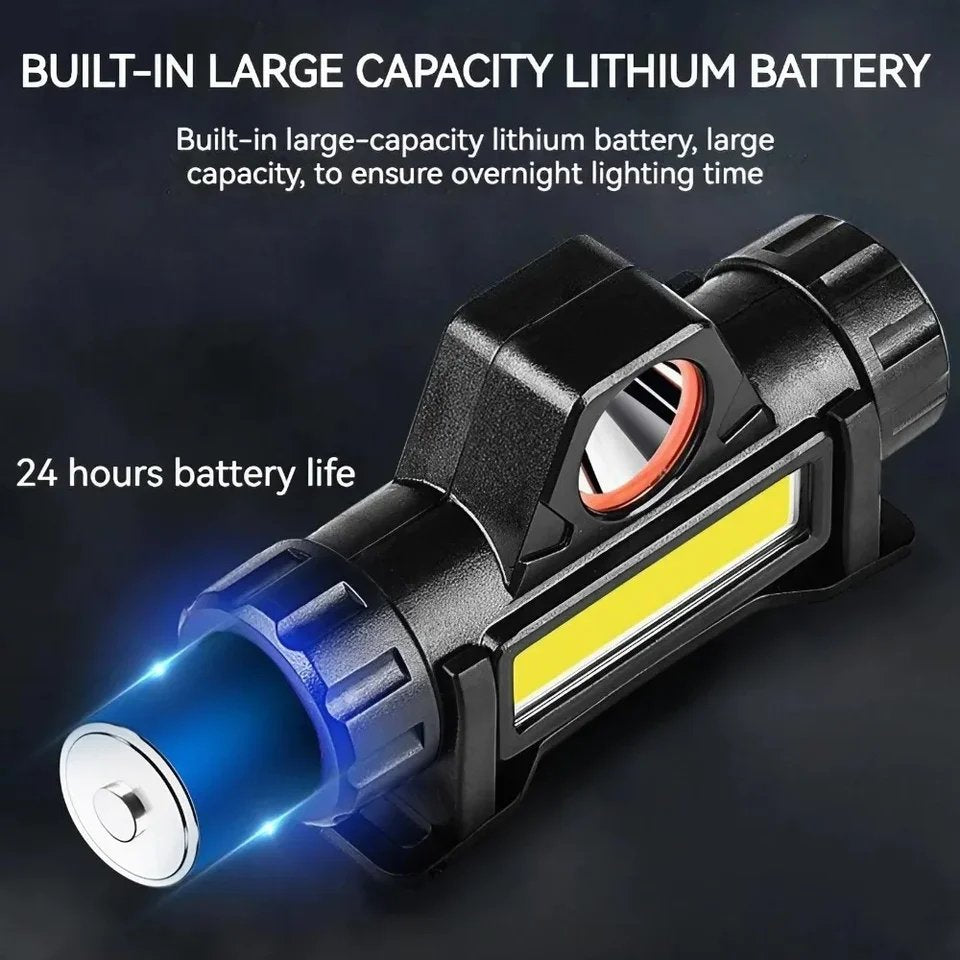 Rechargeable LED Headlamp Model 101 COB + Spotlight Magnetic Waterproof IP67 | كشاف رأس شحن موديل 101