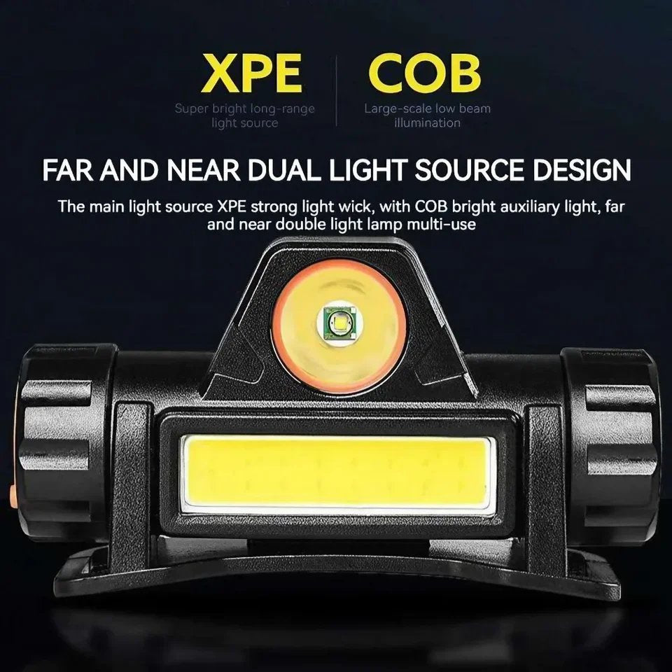 Rechargeable LED Headlamp Model 101 COB + Spotlight Magnetic Waterproof IP67 | كشاف رأس شحن موديل 101