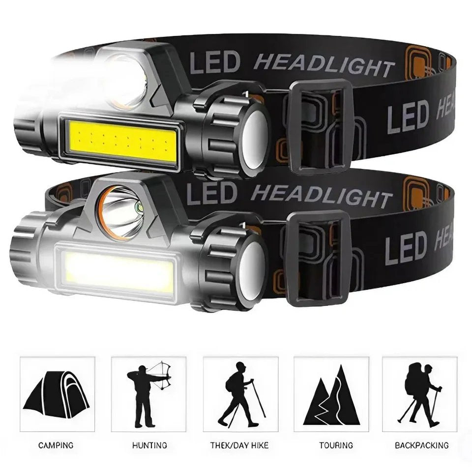Rechargeable LED Headlamp Model 101 COB + Spotlight Magnetic Waterproof IP67 | كشاف رأس شحن موديل 101