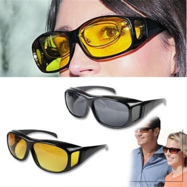HD Vision Day & Night Driving Glasses - Wraparound Fit-Over Sunglasses