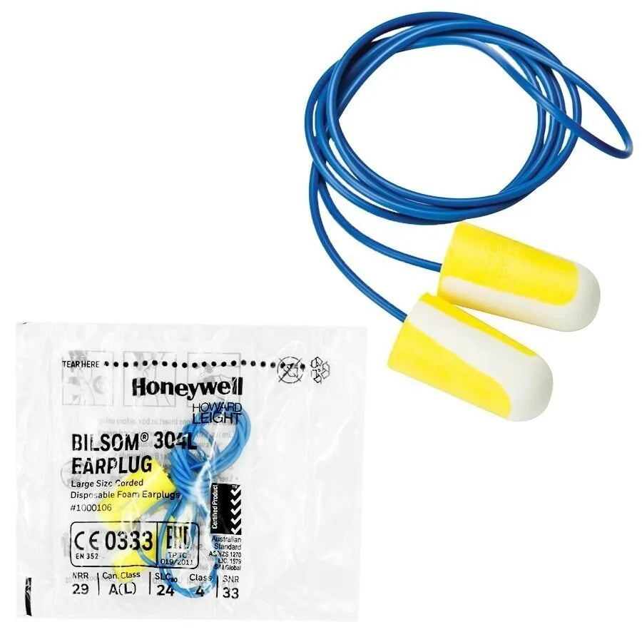Honeywell Bilsom 304L Corded Foam Earplugs | سدادات أذن هانيويل بيلسوم 304L فوم بكورد