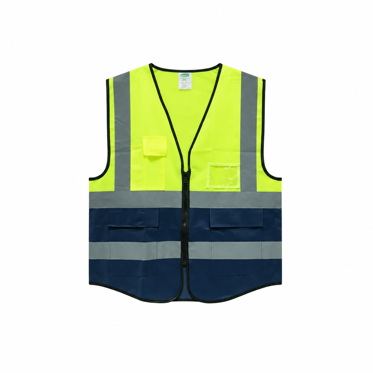 فيست سبعه 2 لون فسفوري/كحلي 4 عاكس 4 جيب 140 جرام سوستة | Vest-PH-7NB