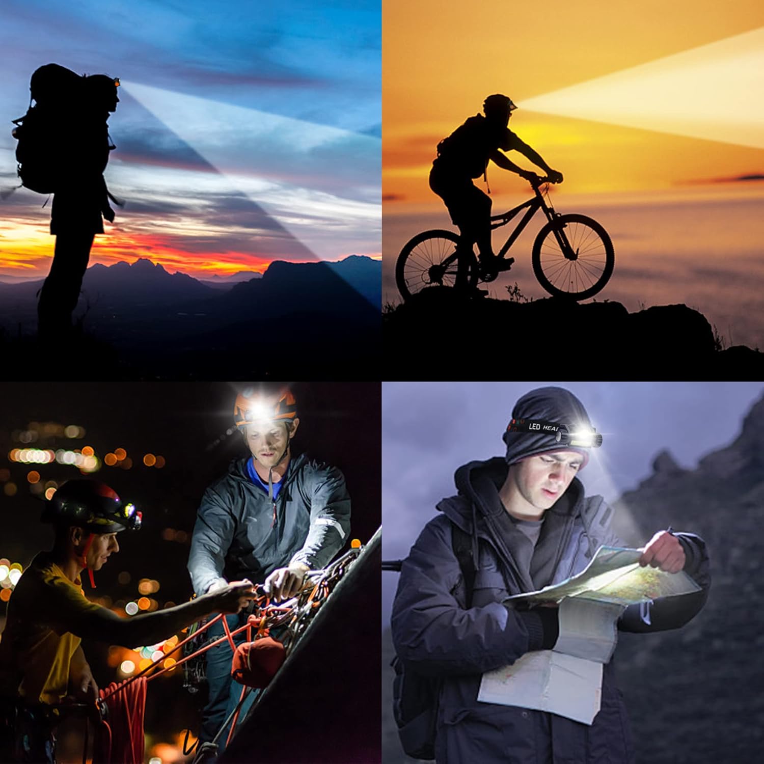 Rechargeable LED Headlamp Model 101 COB + Spotlight Magnetic Waterproof IP67 | كشاف رأس شحن موديل 101