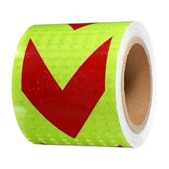 شريط عش النحل لموني × أحمر | Honeycomb Reflective Tape Lime × Red