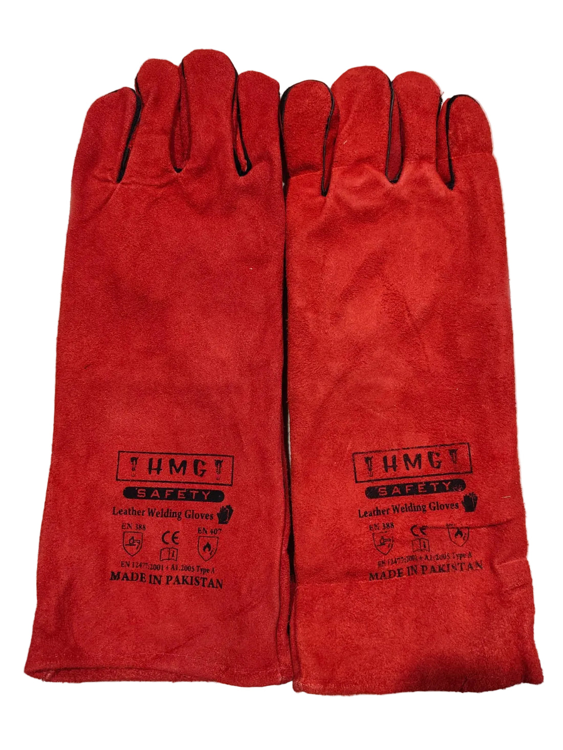 جوانتي لحام جلد أحمر 40 سم HMG باكستاني | Gloves-Welding-HMG-Leather40cm-Red