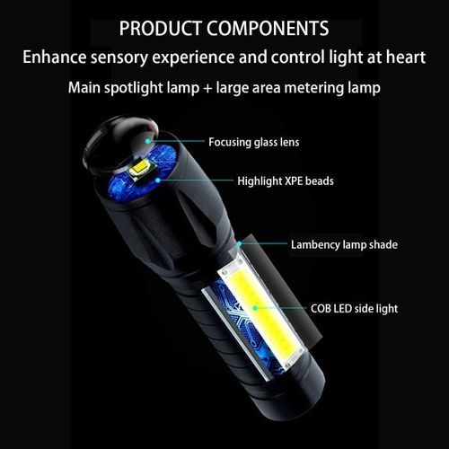 185-54 Dual Lights USB Rechargeable Flashlight