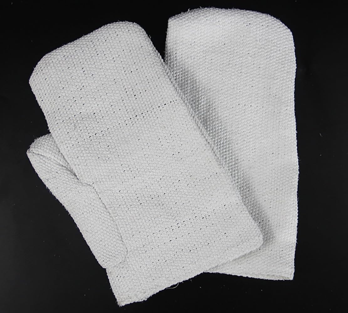 جوانتي حرارة ميتن مقاوم لحد 1000 درجة بدون أسبستوس أبيض | Gloves-Heat-Generic-Mitten1000C-White