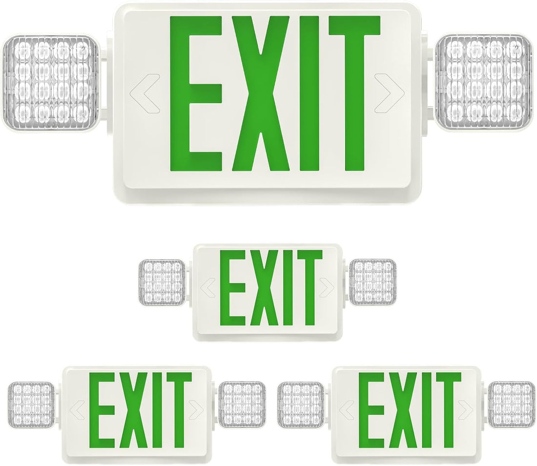 Emergency Exit LED Light | Rechargeable Battery Backup | Dual Head Safety Light