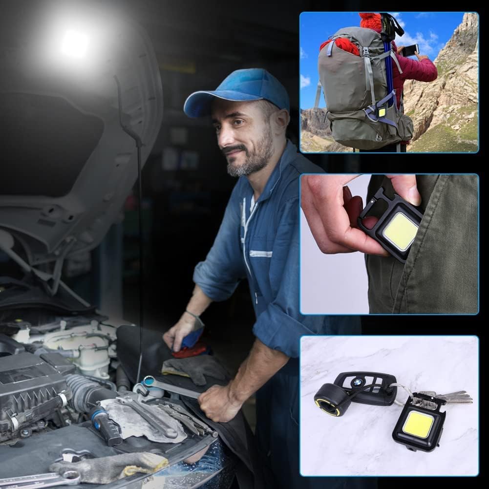 Mini COB USB Rechargeable Keychain Light