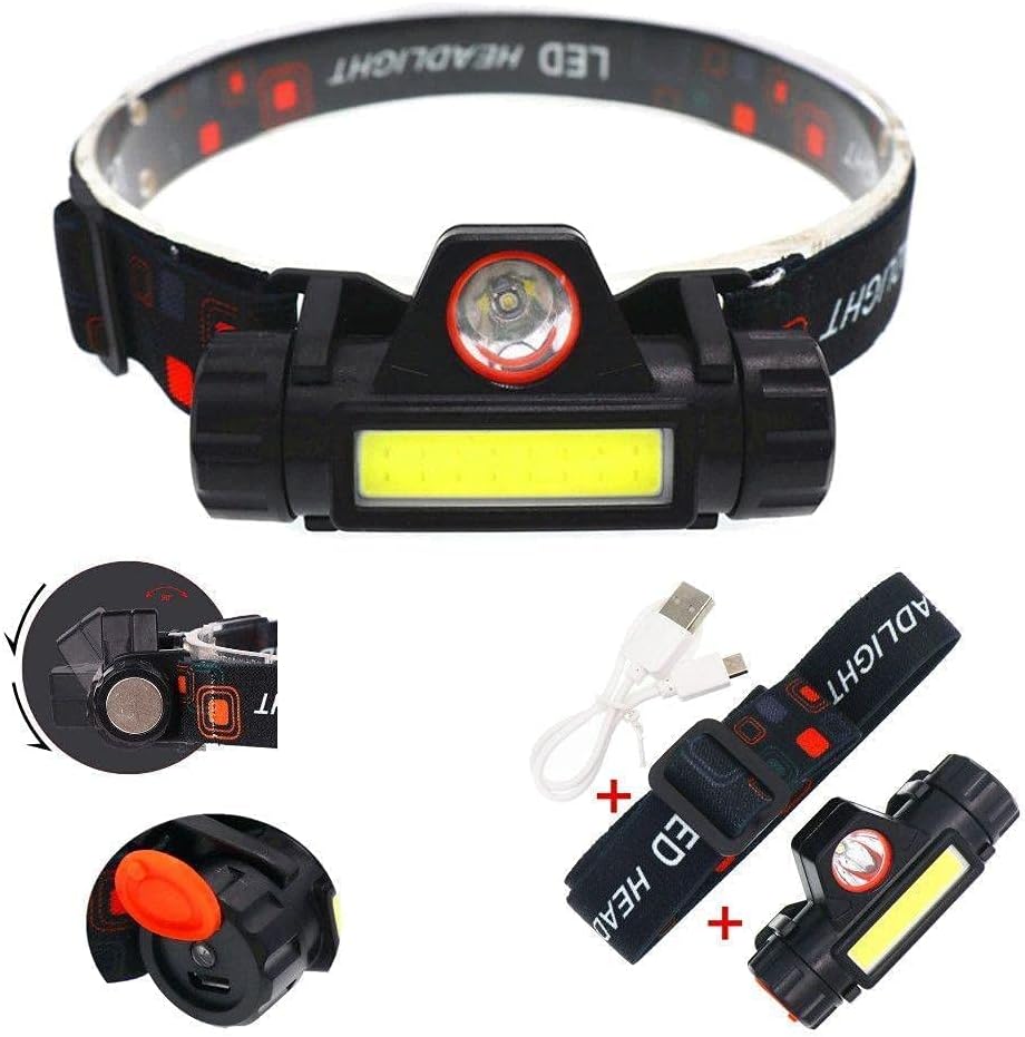 Rechargeable LED Headlamp Model 101 COB + Spotlight Magnetic Waterproof IP67 | كشاف رأس شحن موديل 101