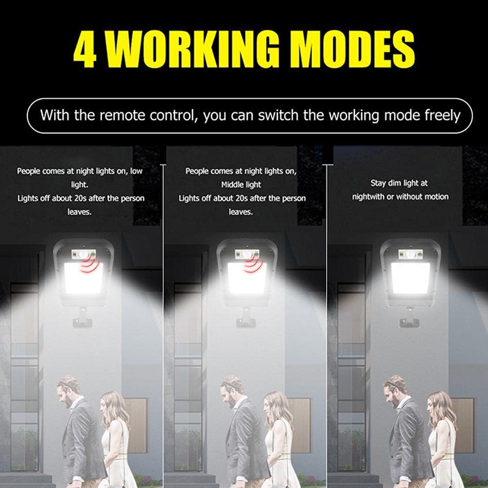 Solar LED Wall Light – 6 LED Panels Motion Sensor & Remote Control