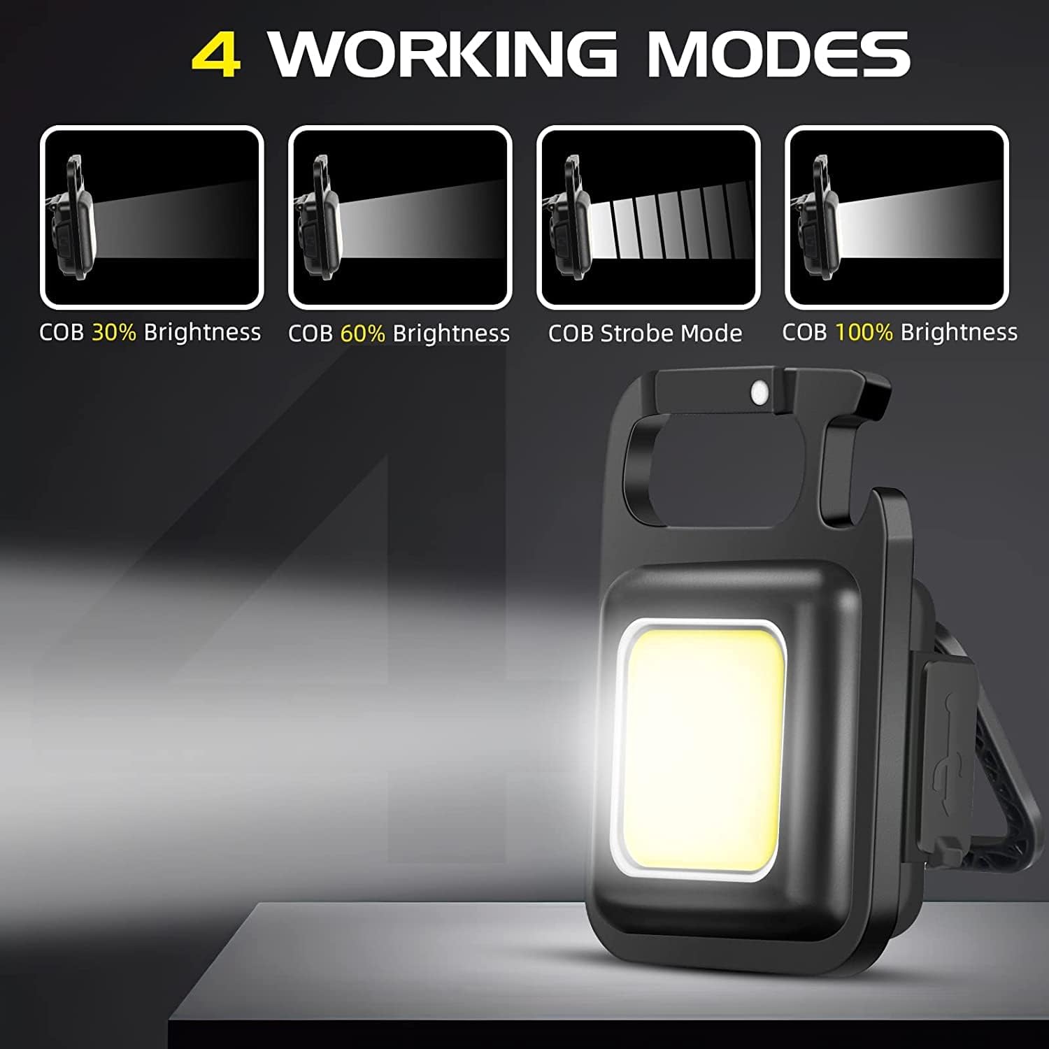 Mini COB USB Rechargeable Keychain Light
