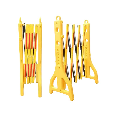 حاجز أكورديون بلاستيك قابل للطي أصفر × أسود عاكس | Barrier-Expandable-Plastic-YellowBlack