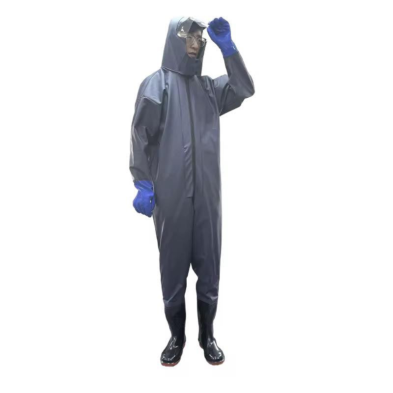 PVC Chemical Resistant Protective Coverall Suit | بدلة حماية كيميائية PVC