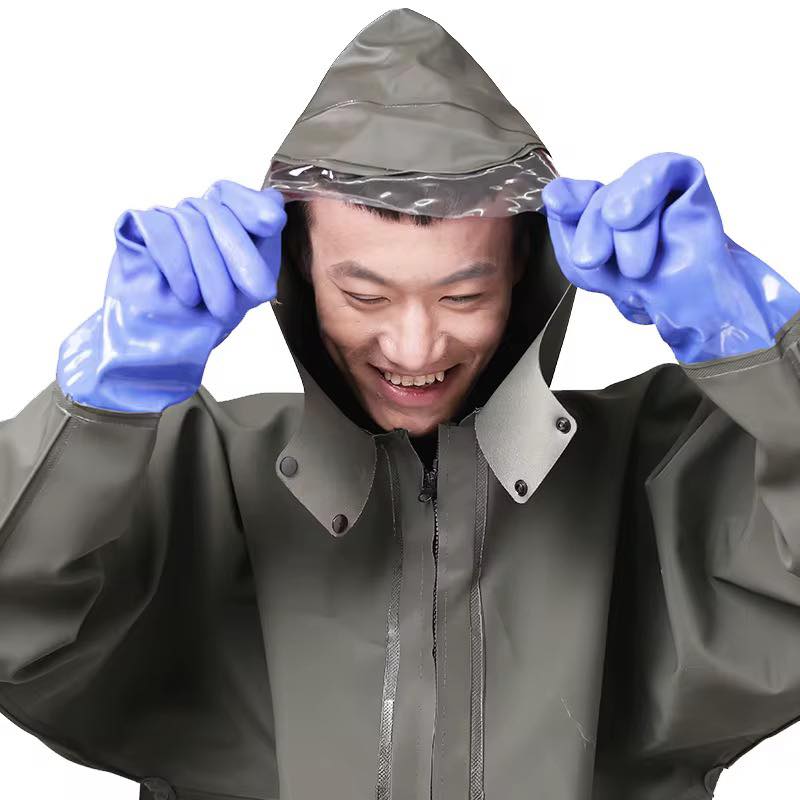 PVC Chemical Resistant Protective Coverall Suit | بدلة حماية كيميائية PVC