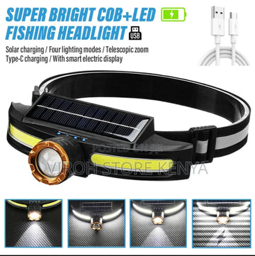 JS-923 Solar Charging Rechargeable Headlamp with Type-C Charging