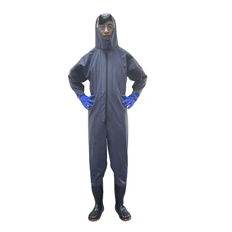 PVC Chemical Resistant Protective Coverall Suit | بدلة حماية كيميائية PVC