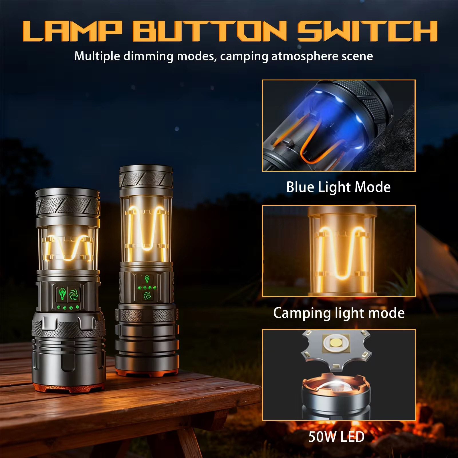 LT-5100 Outdoor Camping Ambient Rechargeable Flashlight