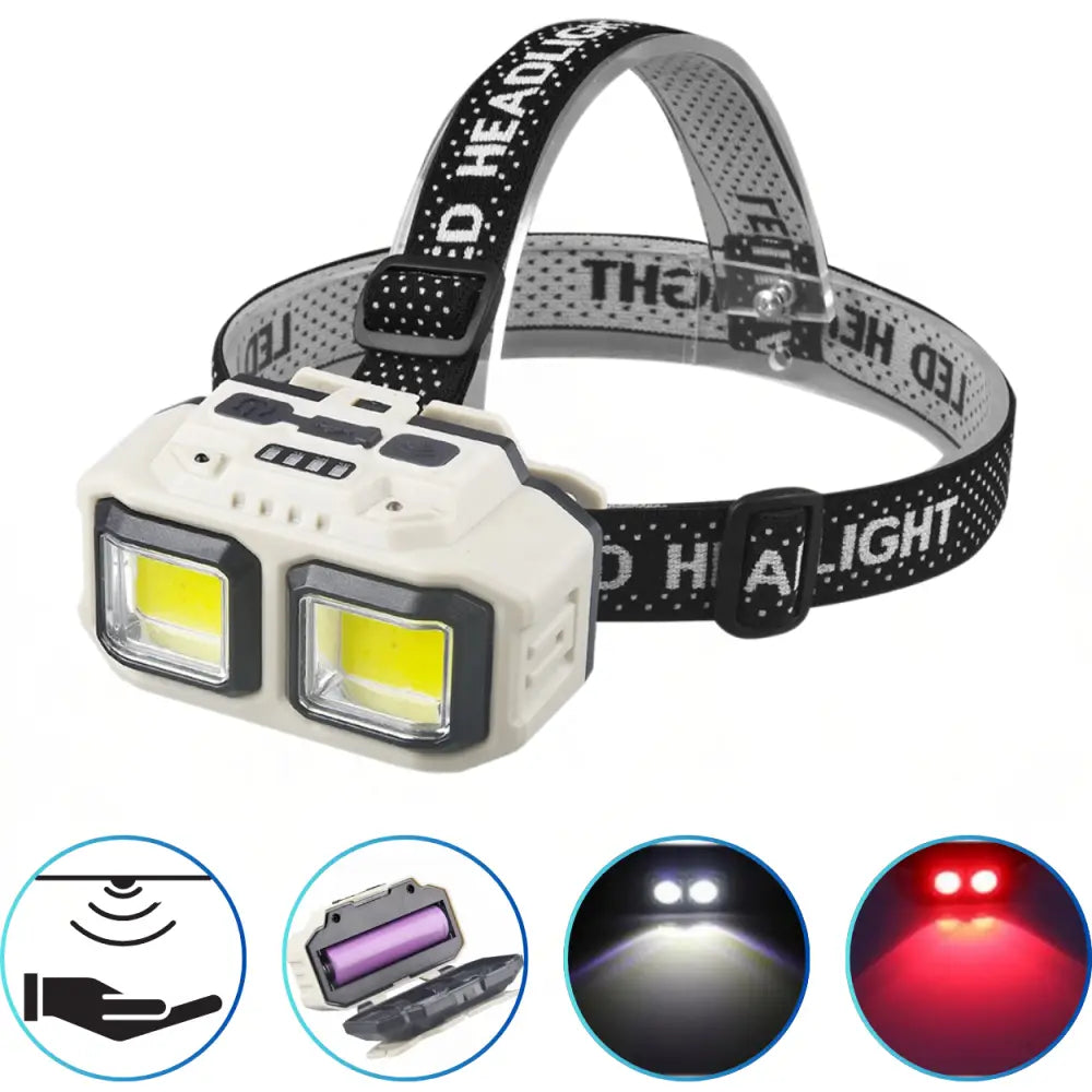 HX-816S Rechargeable LED Headlamp with Motion Sensor | كشاف رأس ليد قابل للشحن بحساس حركة HX-816S