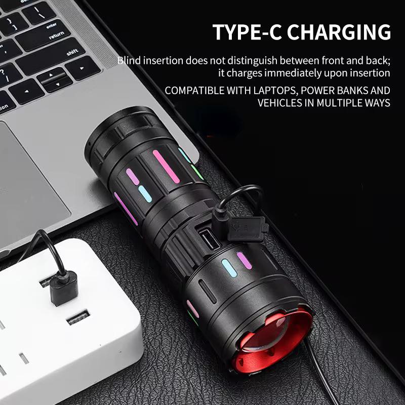 HR-10 Multifunctional Rechargeable LED Flashlight
