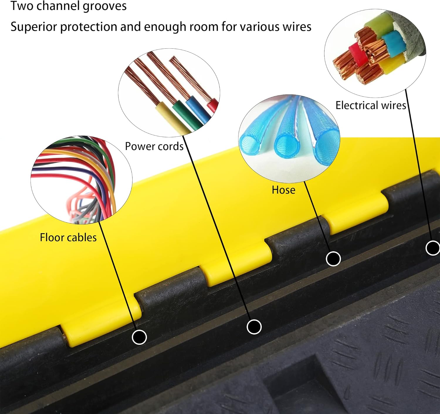 2 Channel Rubber Cable Protector