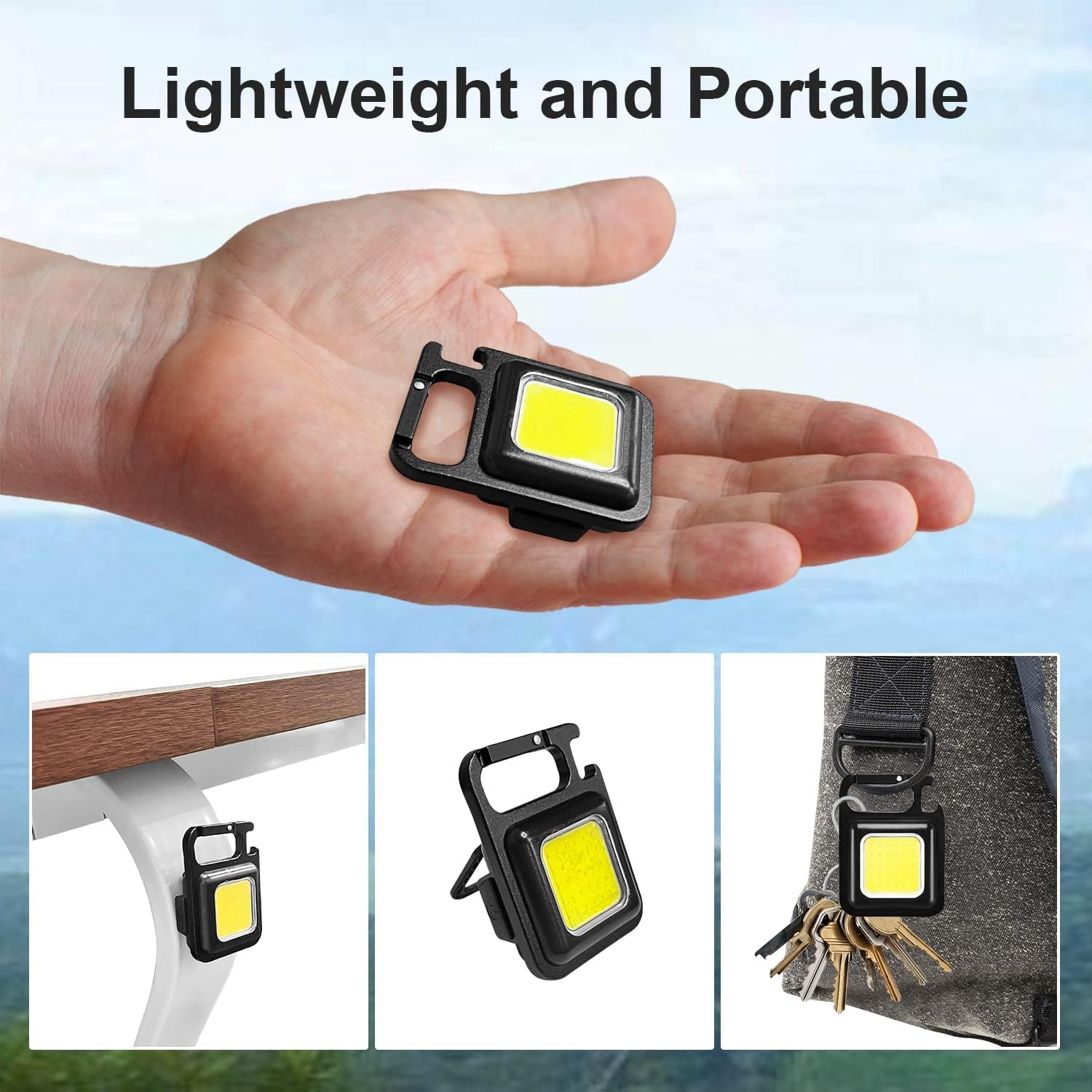 Mini COB USB Rechargeable Keychain Light