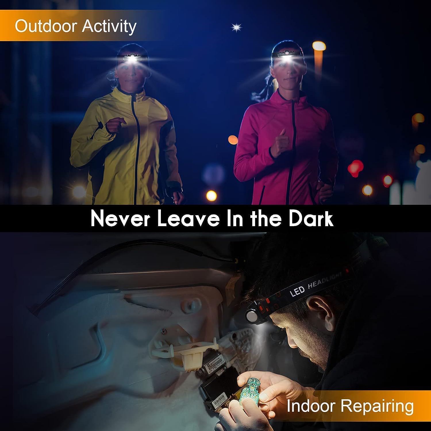 Rechargeable LED Headlamp Model 101 COB + Spotlight Magnetic Waterproof IP67 | كشاف رأس شحن موديل 101
