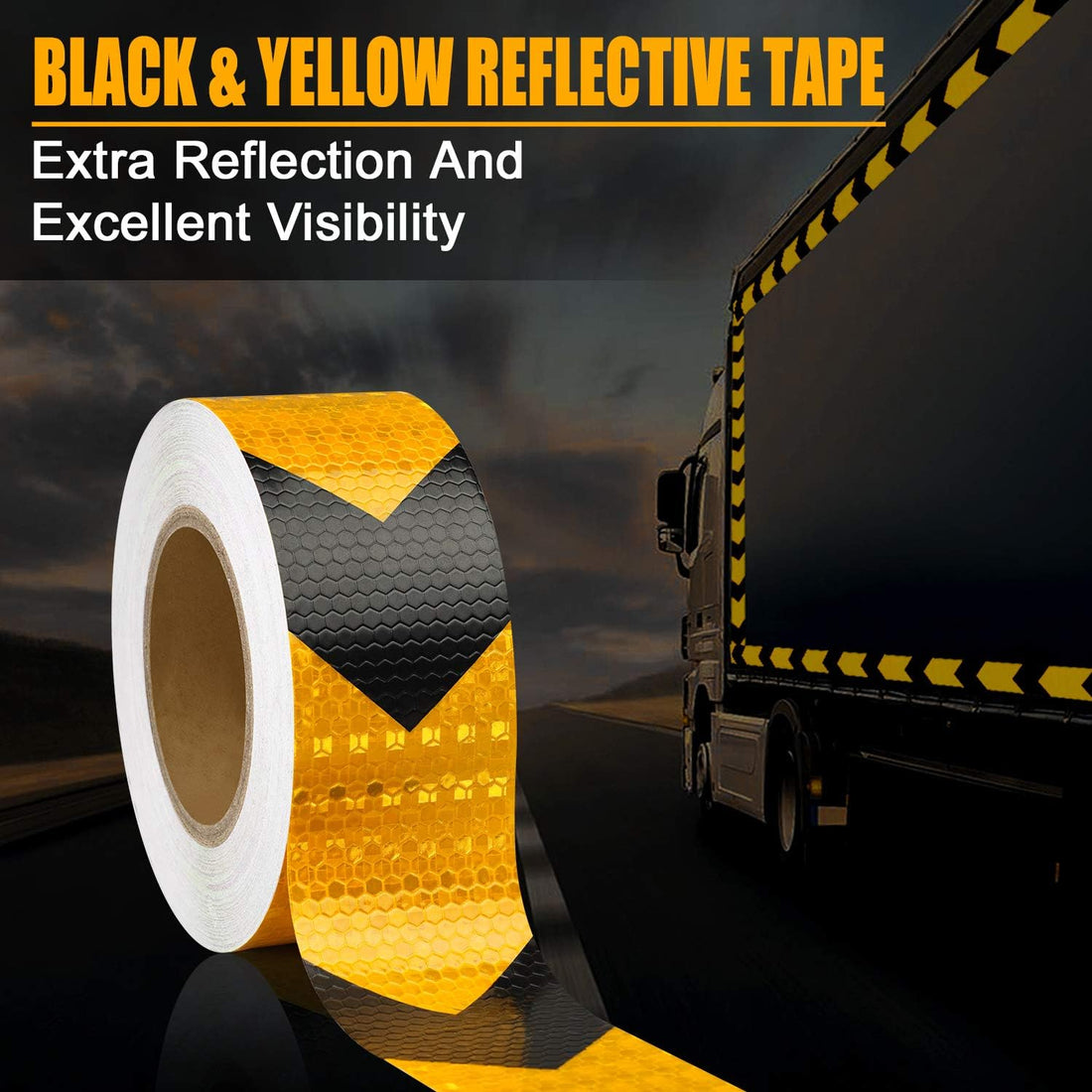 Reflective Safety Tape - bee nest - Black\Yellow
