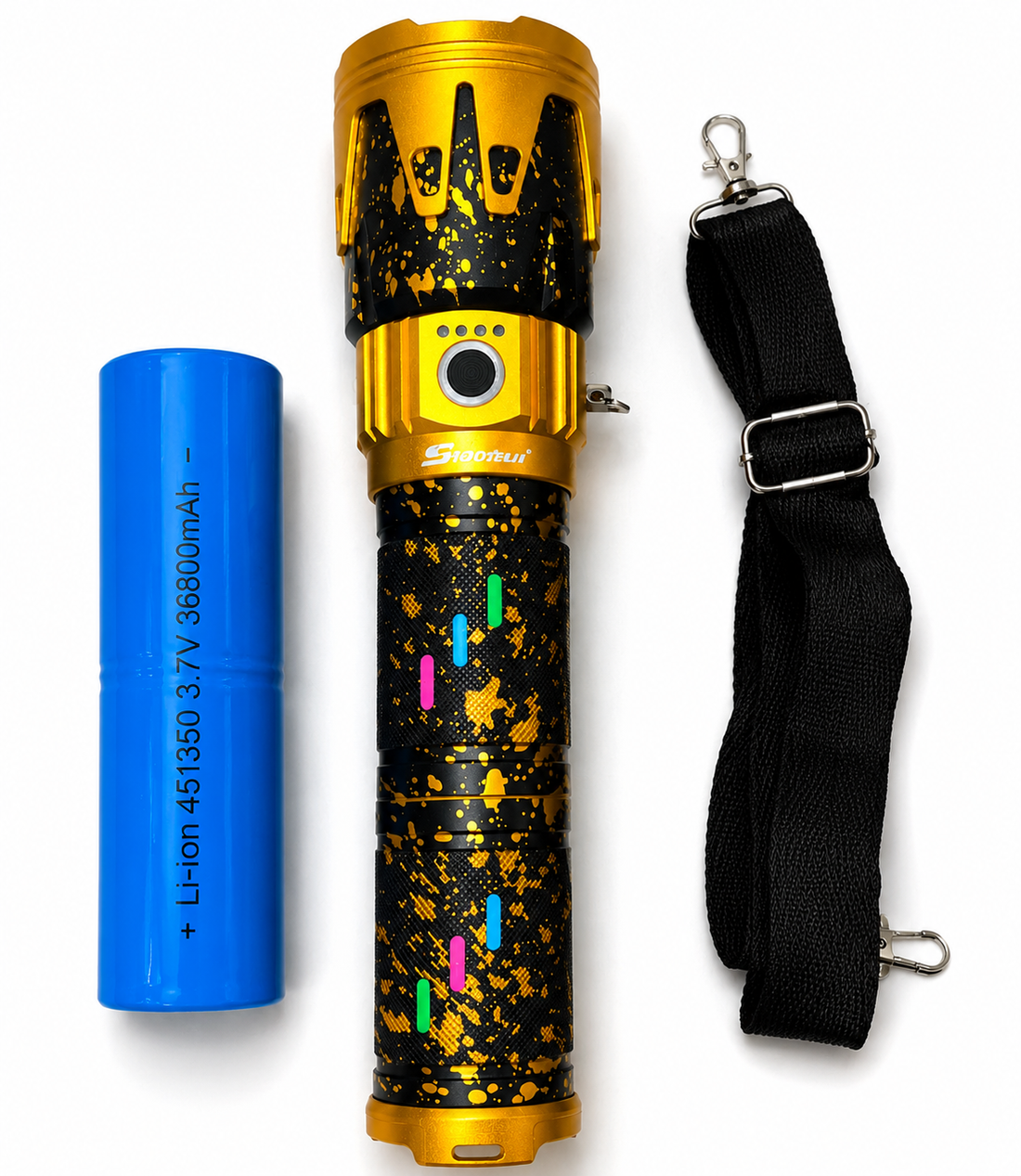 185-63 High Power Rechargeable Zoom Flashlight with Ignition Function