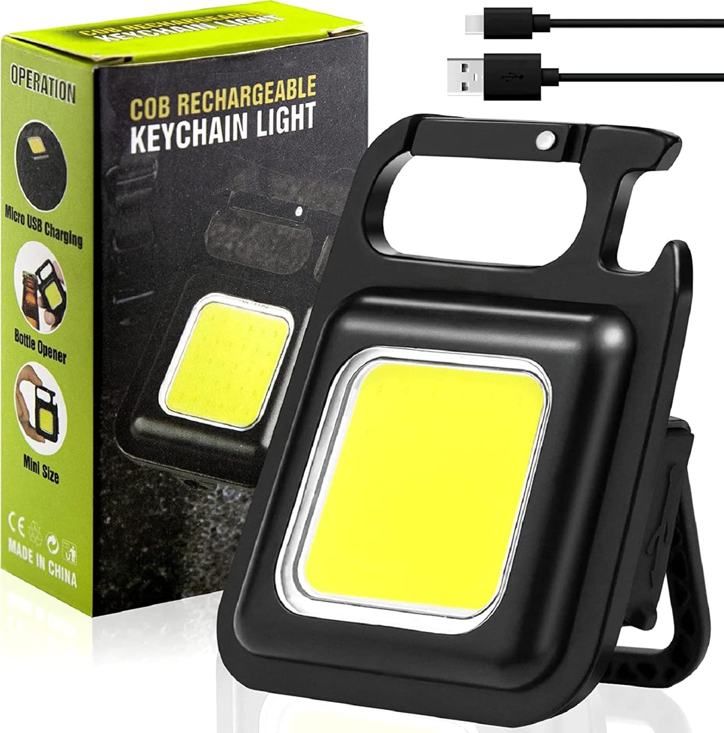 Mini COB USB Rechargeable Keychain Light
