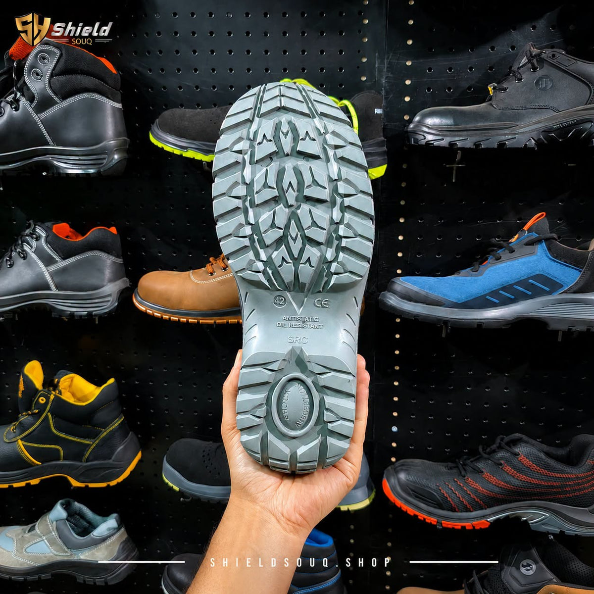 سيفتي شوز مكتبي S3 SRC براند إيمكس تركي أسود × أخضر Active Plus | SafetyShoes-Emex-ActivePlus