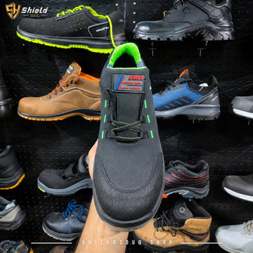 سيفتي شوز مكتبي S3 SRC براند إيمكس تركي أسود × أخضر Active Plus | SafetyShoes-Emex-ActivePlus