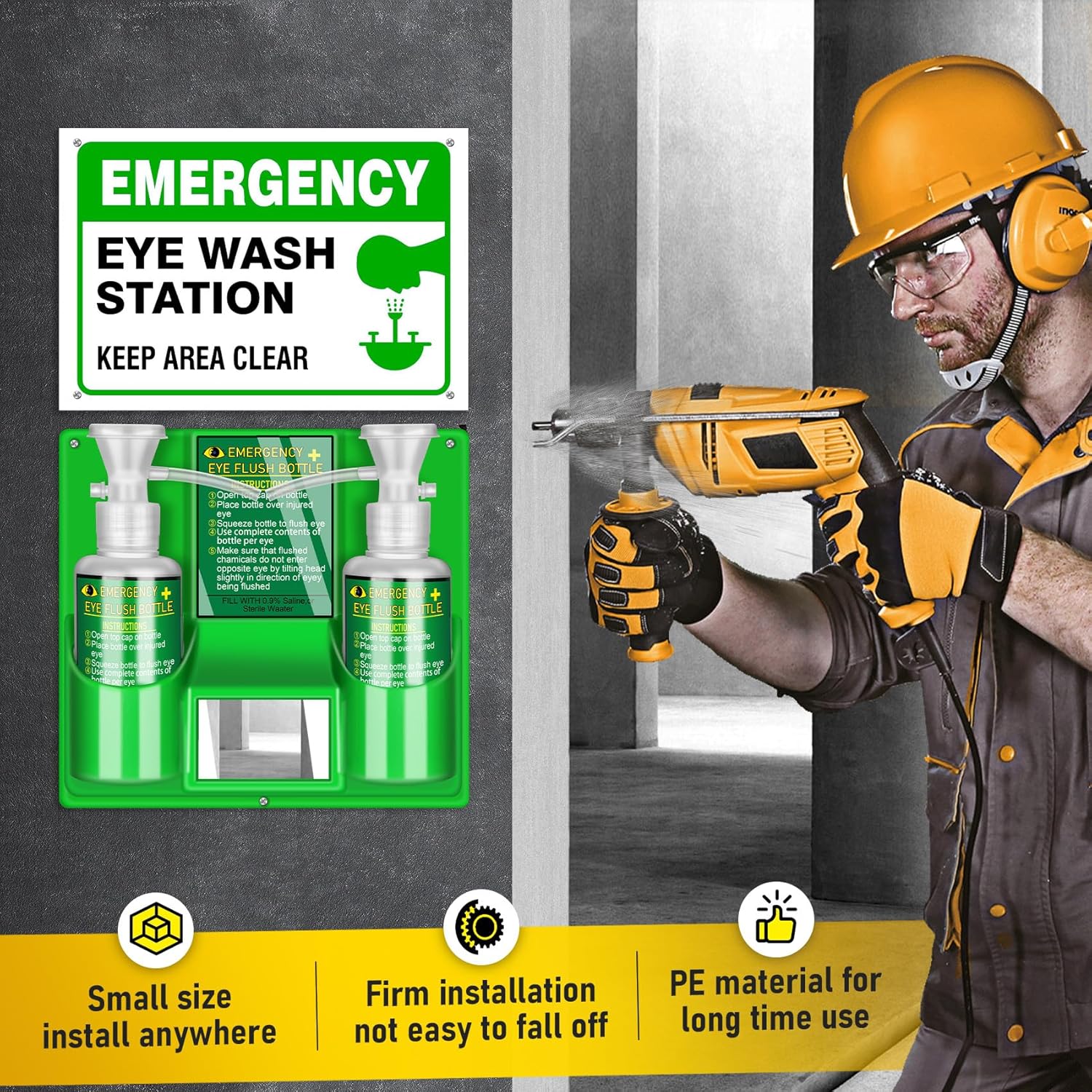 Emergency Eye Wash Station (Eye Flush Bottle Kit)