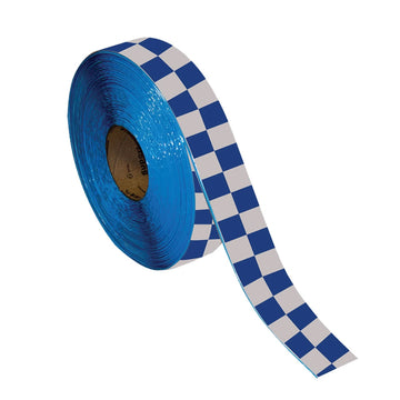 شريط عش النحل شطرنج أبيض × أزرق | Checkered Reflective Tape White × Blue