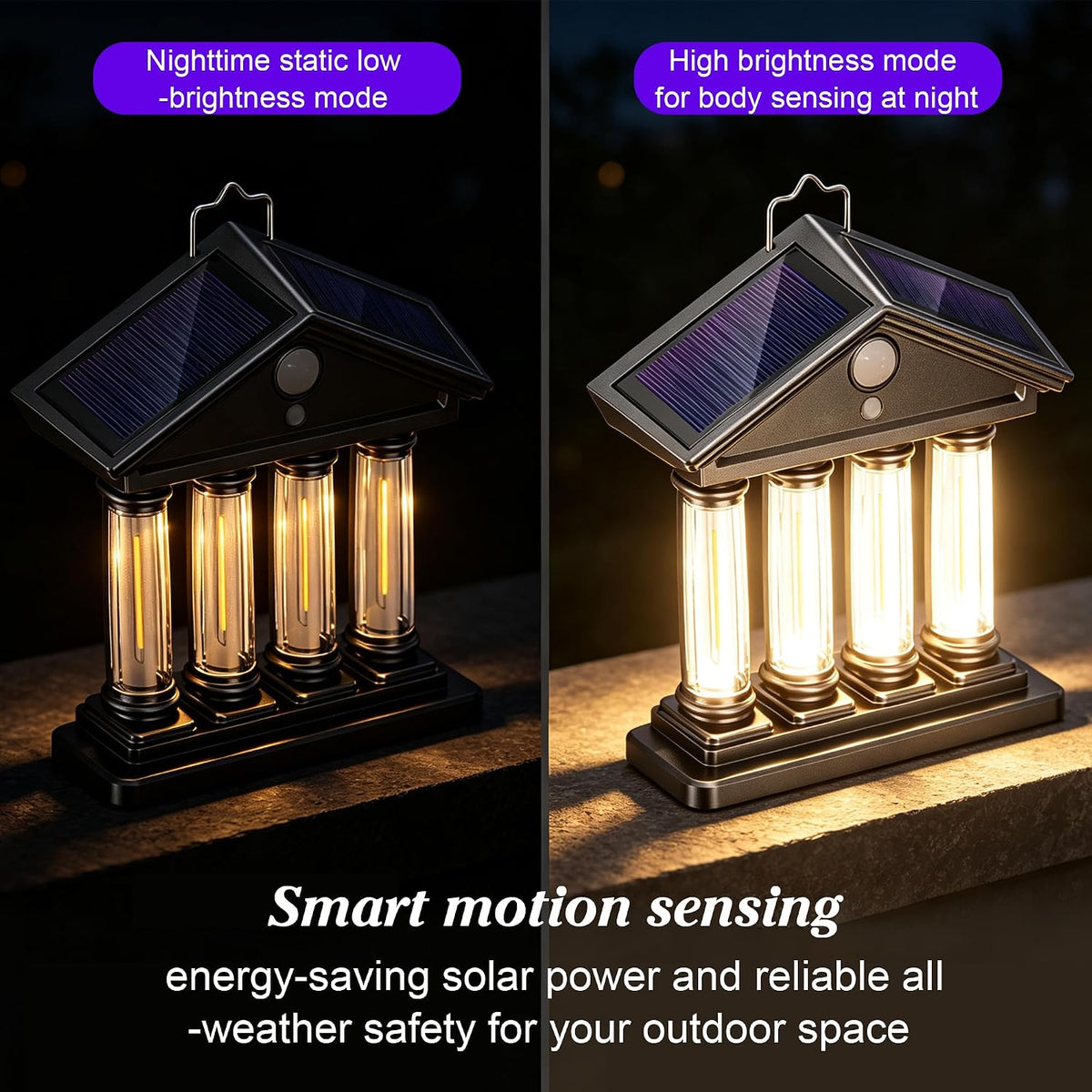 Solar LED Wall Light BL-8168 – 4 Light Columns