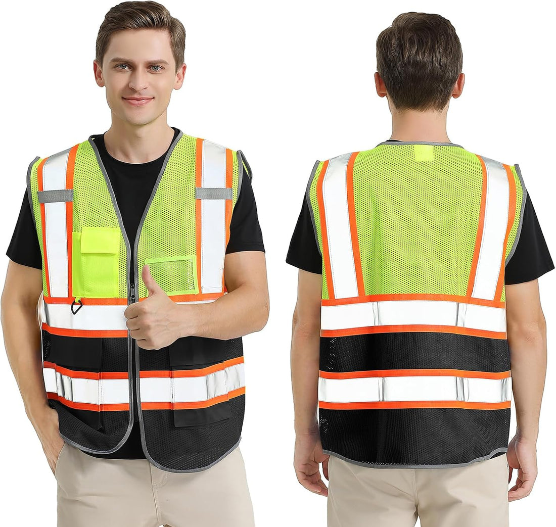 Reflective Vest BeautyWill | فيست عاكس أصفر / أسود 4 عاكس