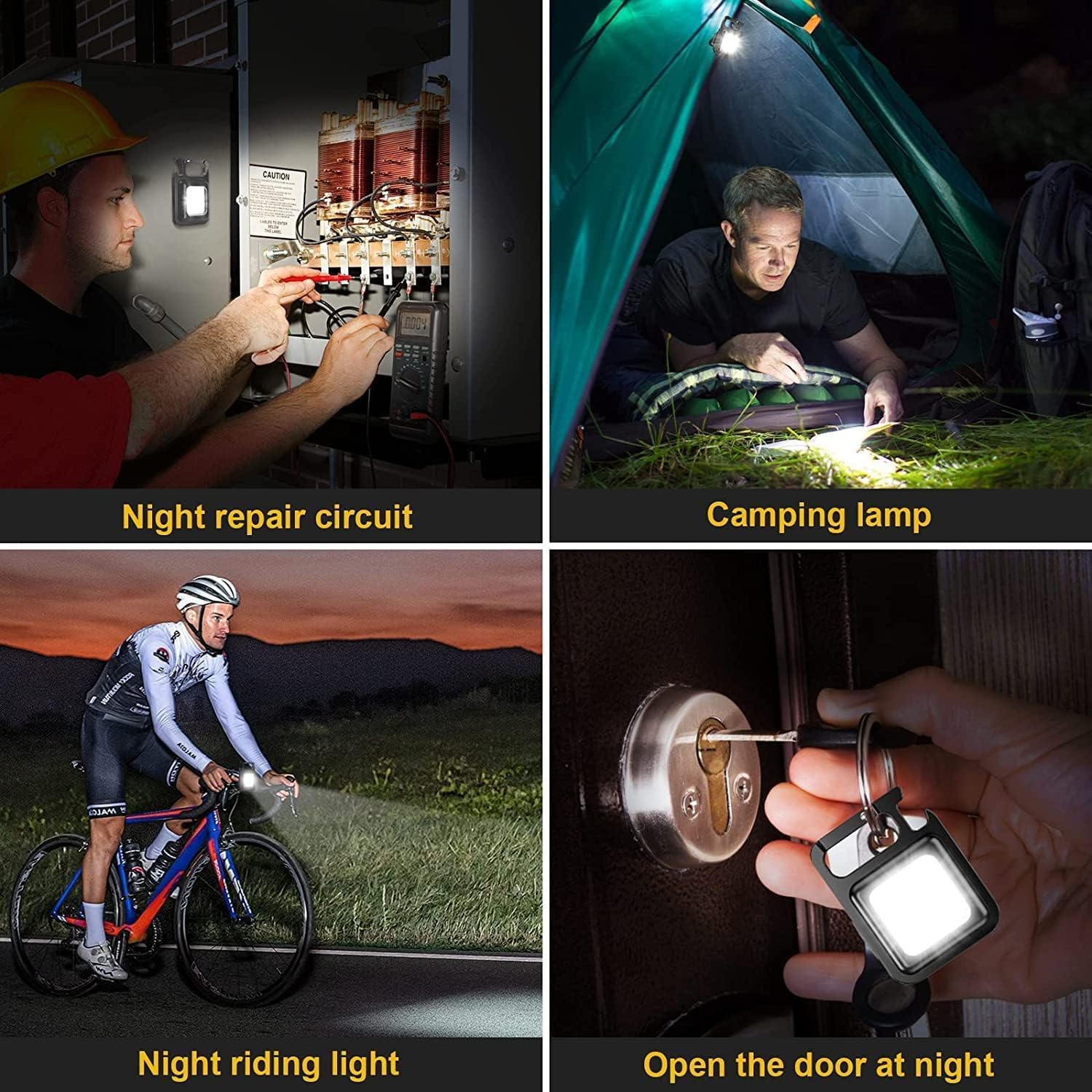 Mini COB USB Rechargeable Keychain Light