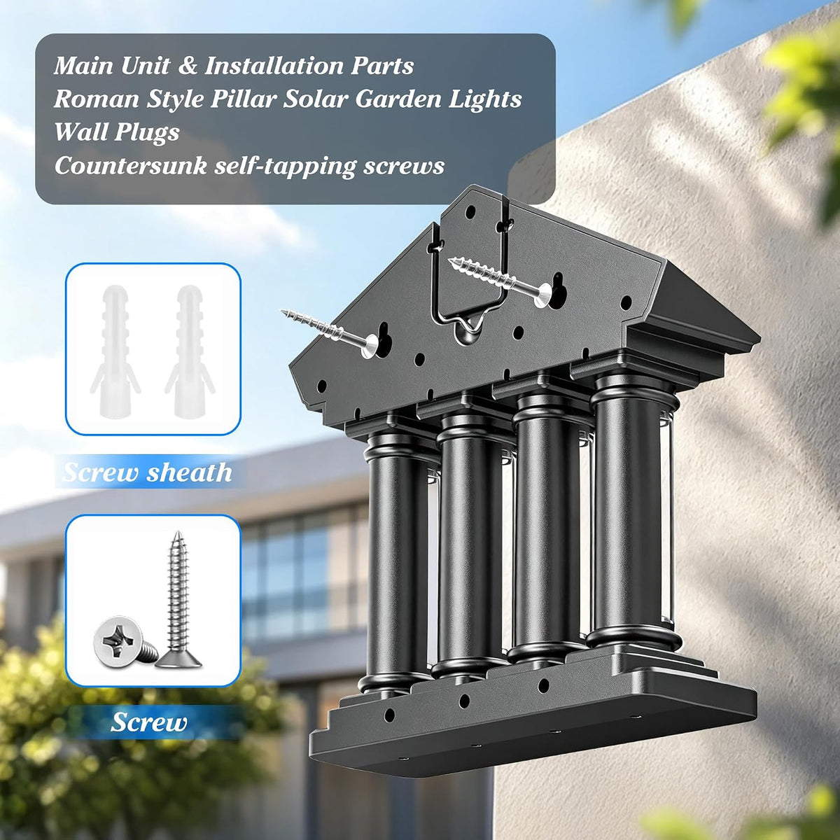 Solar LED Wall Light BL-8168 – 4 Light Columns
