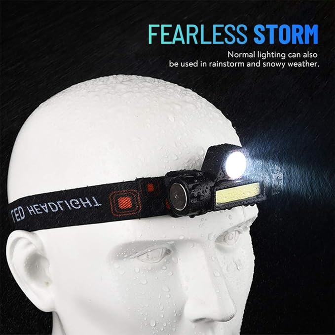 Rechargeable LED Headlamp Model 101 COB + Spotlight Magnetic Waterproof IP67 | كشاف رأس شحن موديل 101