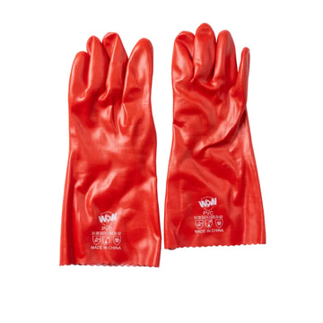 جوانتي كيماويات WOW أحمر PVC | WOW Red PVC Chemical Gloves