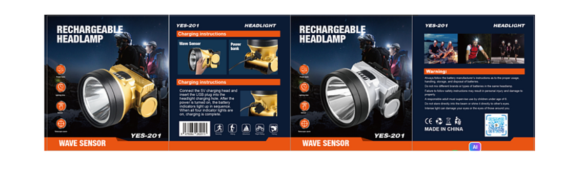 YES-201 Rechargeable Headlamp with Wave Sensor