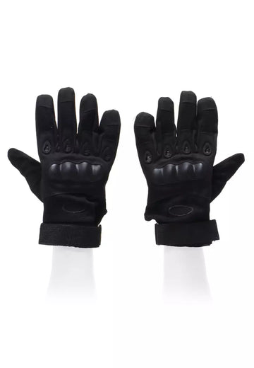 Black Tactical Gloves - Full Finger with Knuckle Protection