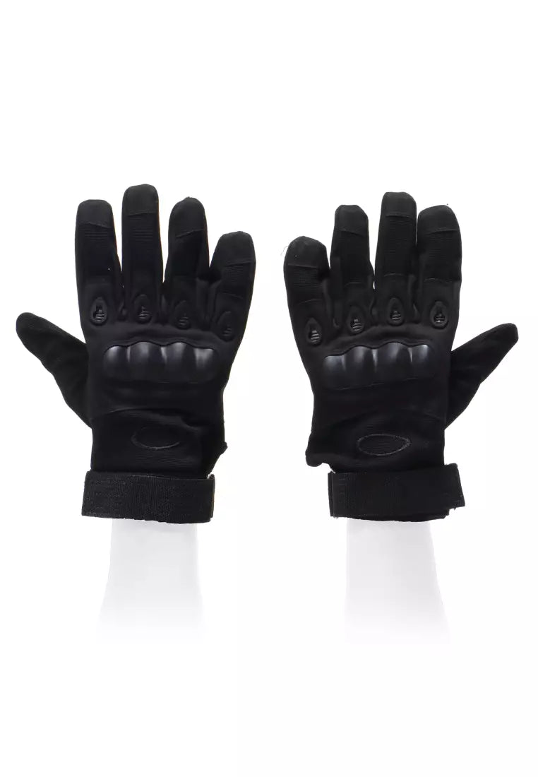 Black Tactical Gloves - Full Finger with Knuckle Protection